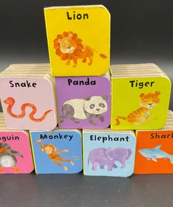 Children’s animals themed small mini 2” x 2” board books