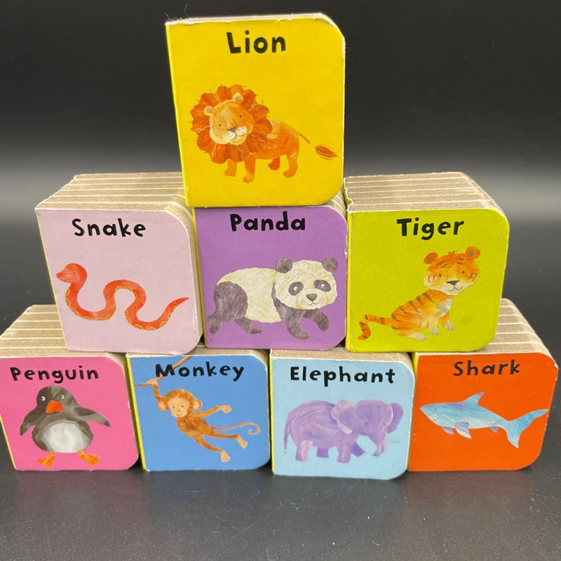 Children’s animals themed small mini 2” x 2” board books