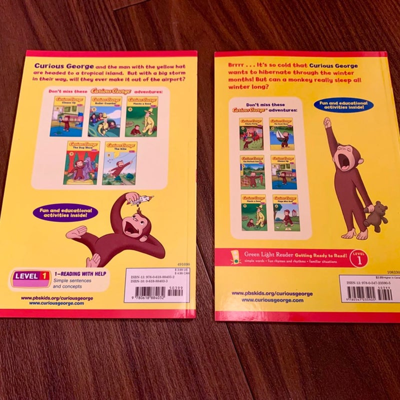 (Lot of 2) Curious George Takes a Trip / A Winter's Nap 
