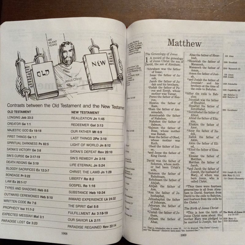 NIV Thompson Chain-Reference Bible, Handy Size, Red Letter, Comfort Print [Burgundy]