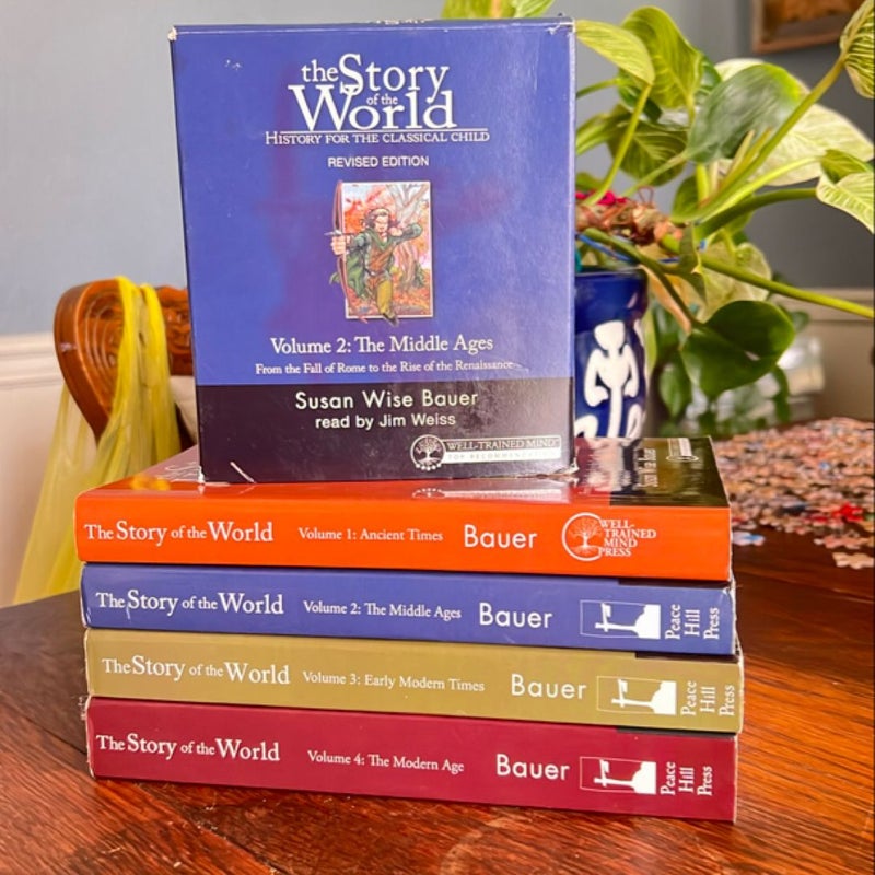 Story of the World Books 1-4 PLUS Volume 2 CD set  