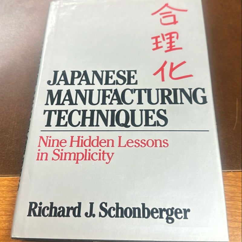 Japanese Manufacturing Techniques