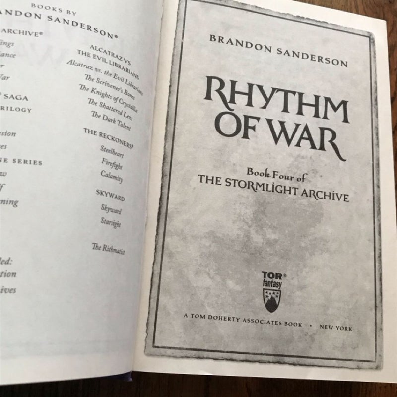 Rhythm of War 1st Ed Brandon Sanderson HCDJ Stormlight Archive #4 *Epic Fantasy*