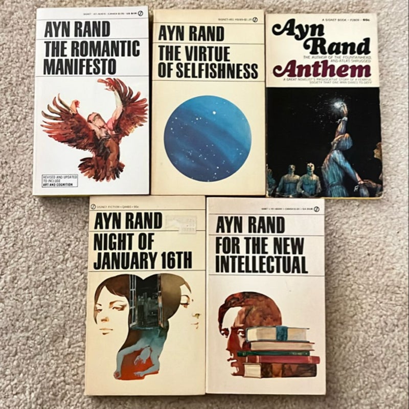 Bundle of 5 Ayn Rand books