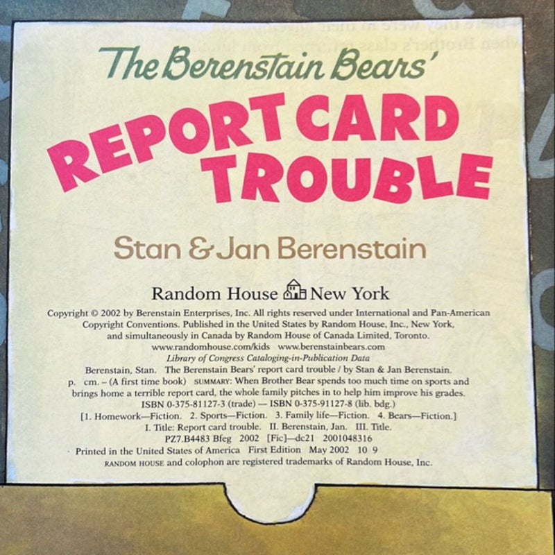 The Berenstain Bears' Report Card Trouble