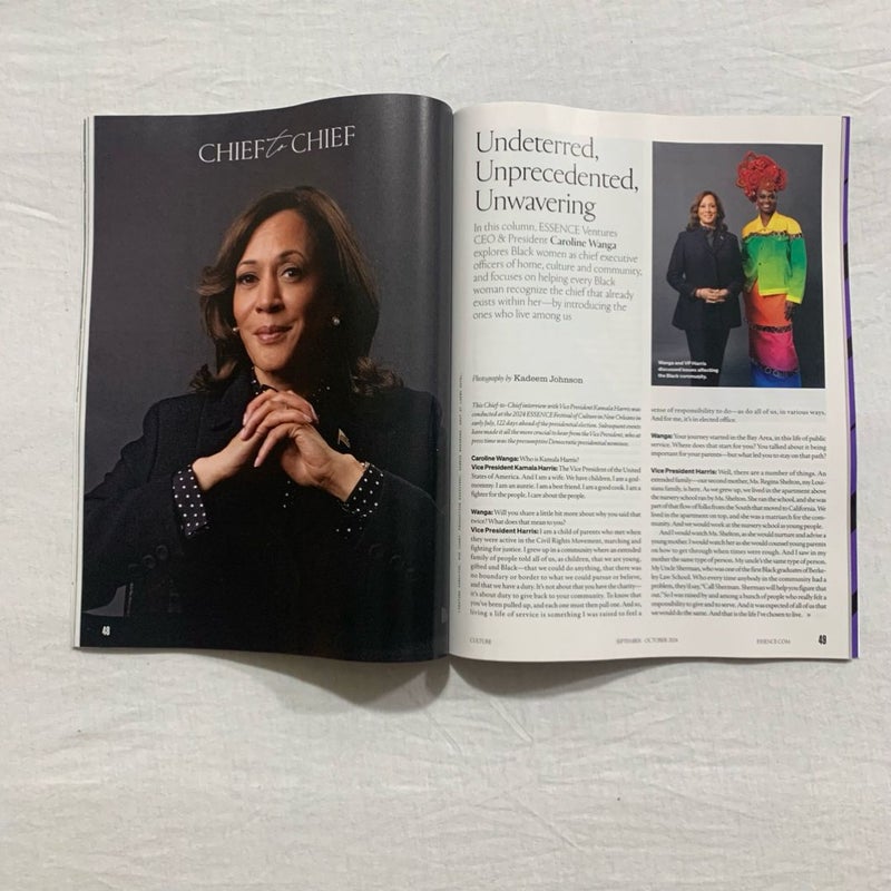 Essence Kamala Harris “Purpose, Power & Freedom” Issue  Sep/Oct 2024 Magazine