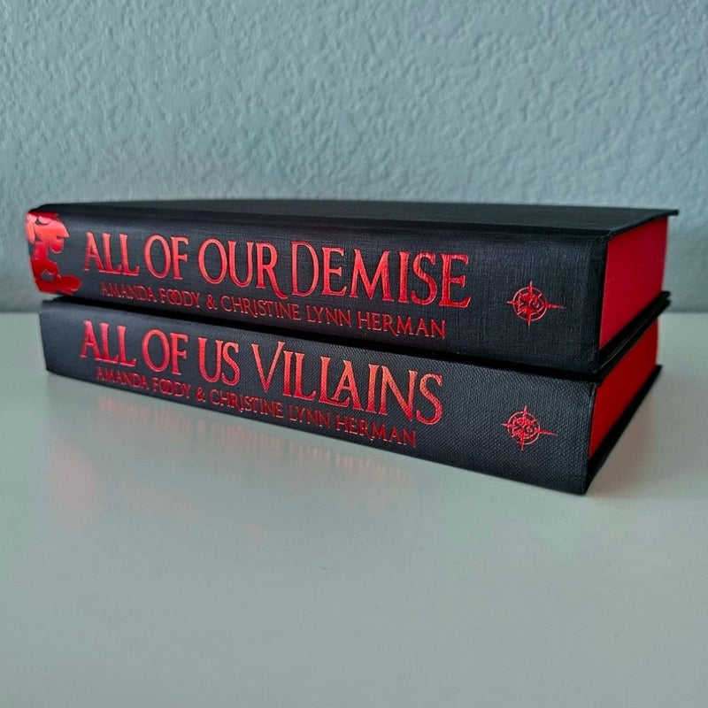 All Of Us Villains All Of Our Demise SIGNED Goldsboro 1st UK Edition Matching Numbers