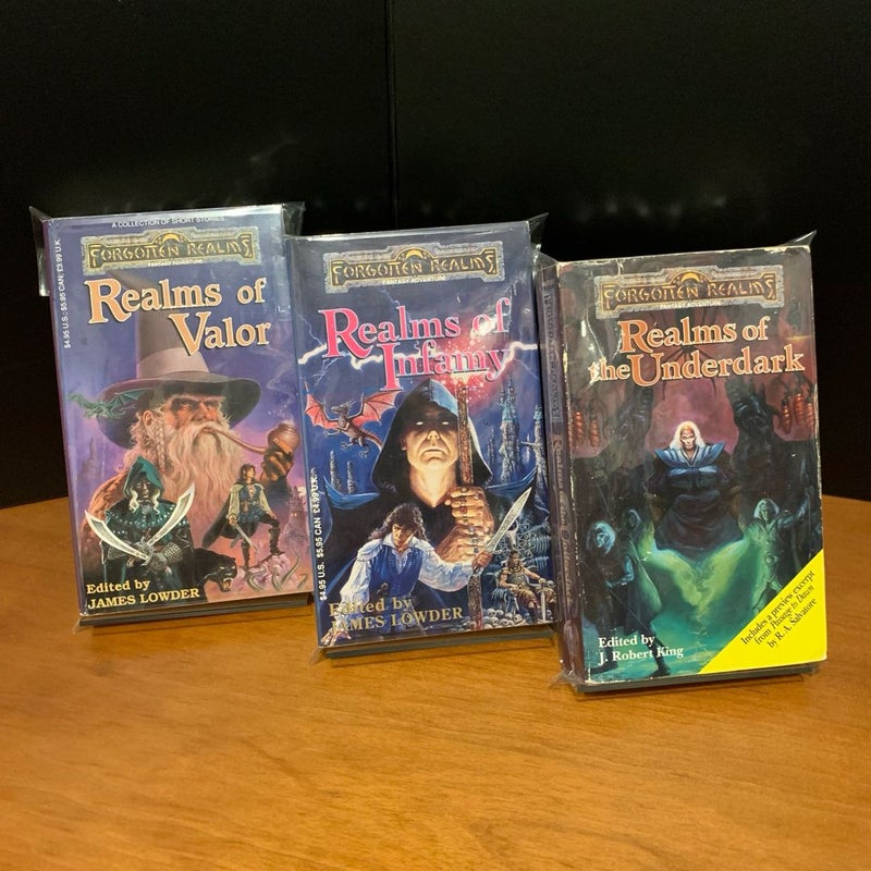 Forgotten Realms: Anthology Set: Realms of Valor, Realms of Infamy, Realms of the Underdark, All First Edition First Printing