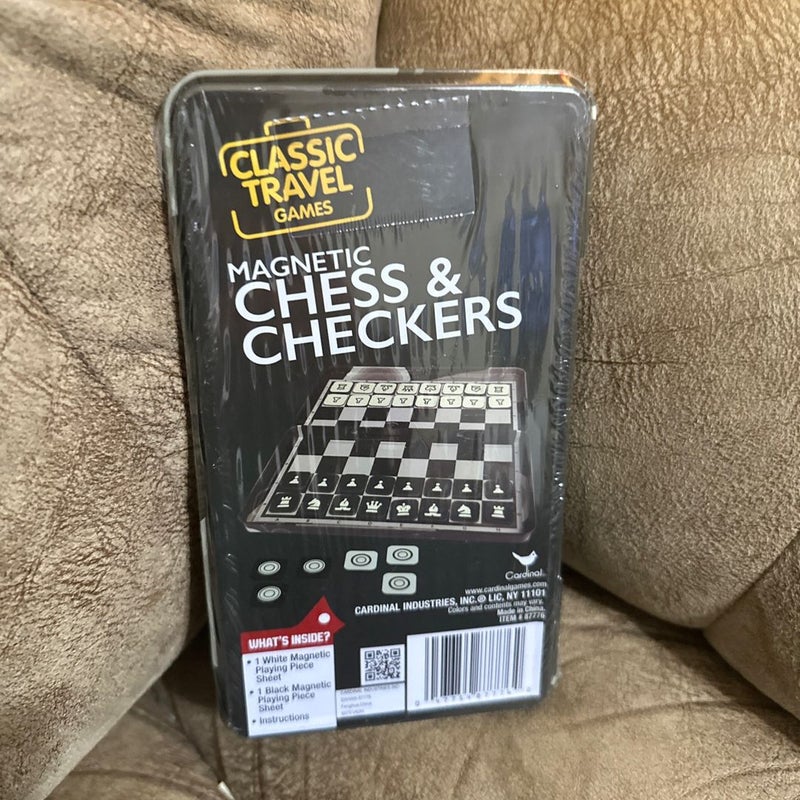 NEW Sealed- Magnetic Chess & Checkers Travel Game
