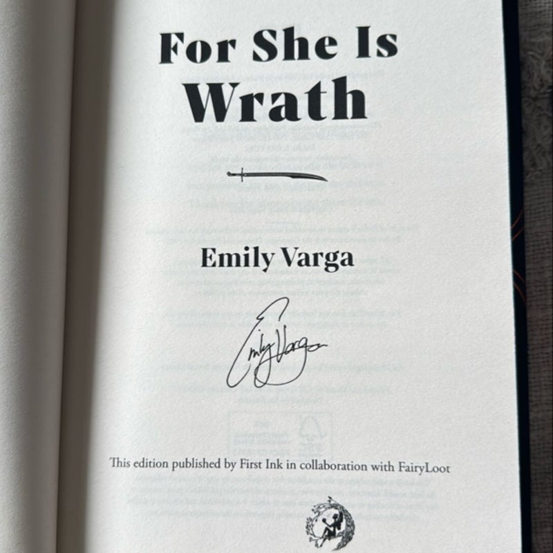 For She Is Wrath fairyloot signed edition 