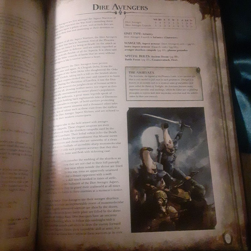 Warhammer 40k Codex Eldar 2012 hardcover book, Gamesworkshop