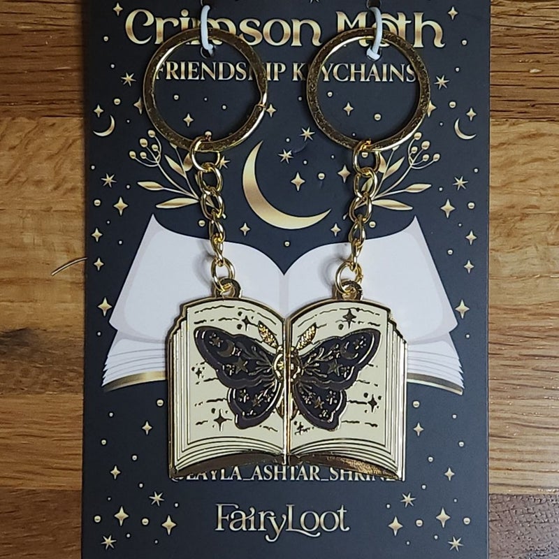 The Crimson Moth Friendship Keychain