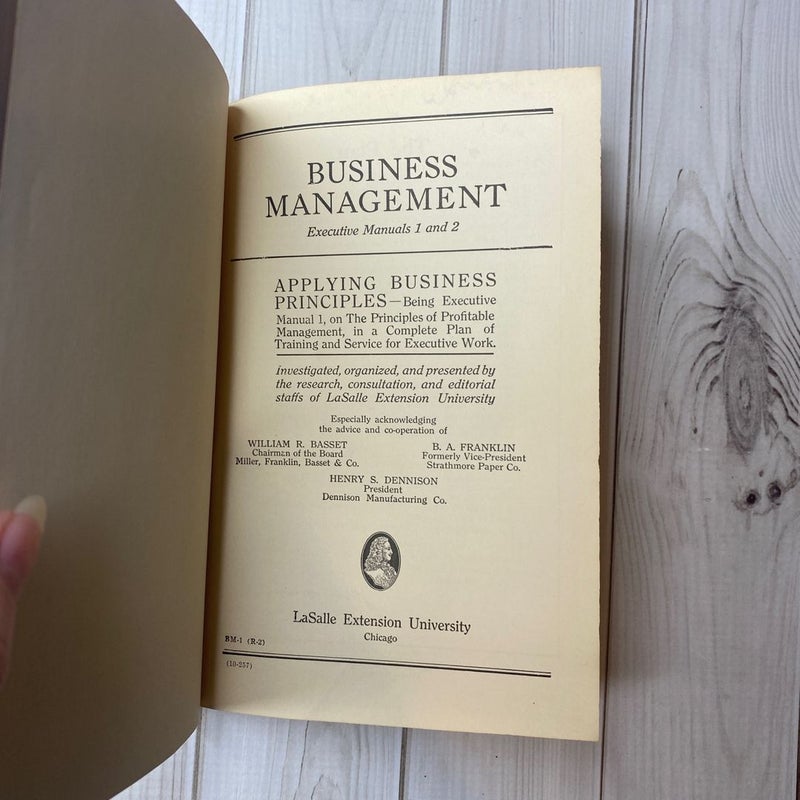 Vintage 1938 training and service for executive work busines Management training in service for executive work
