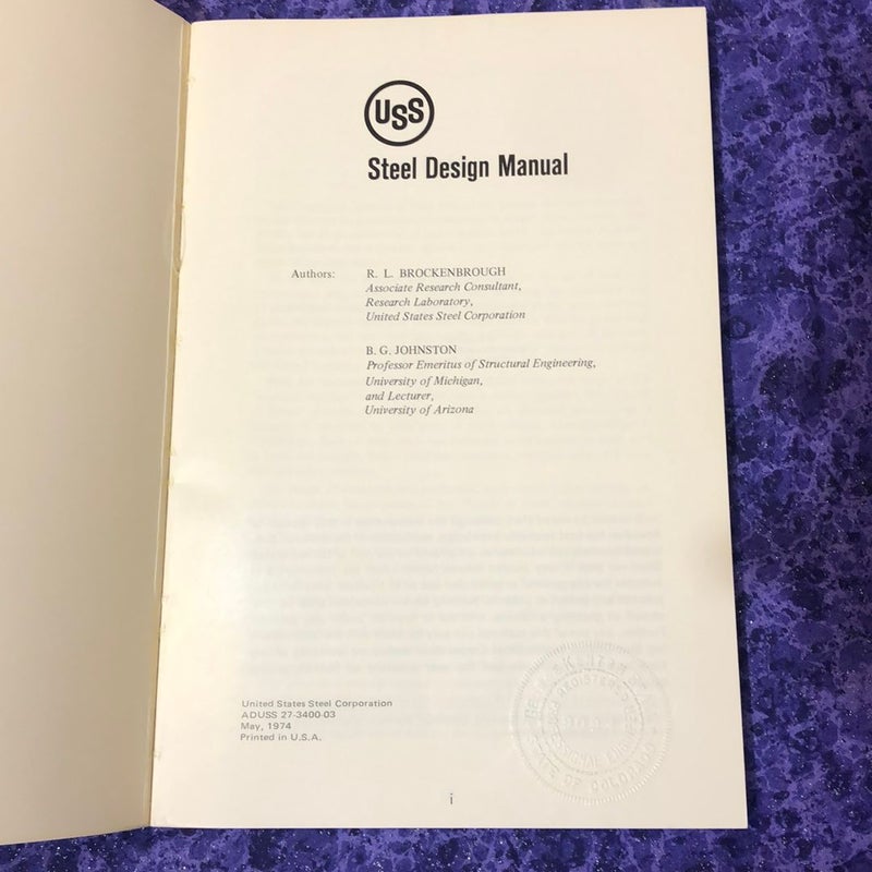 USS Steel Design Manual