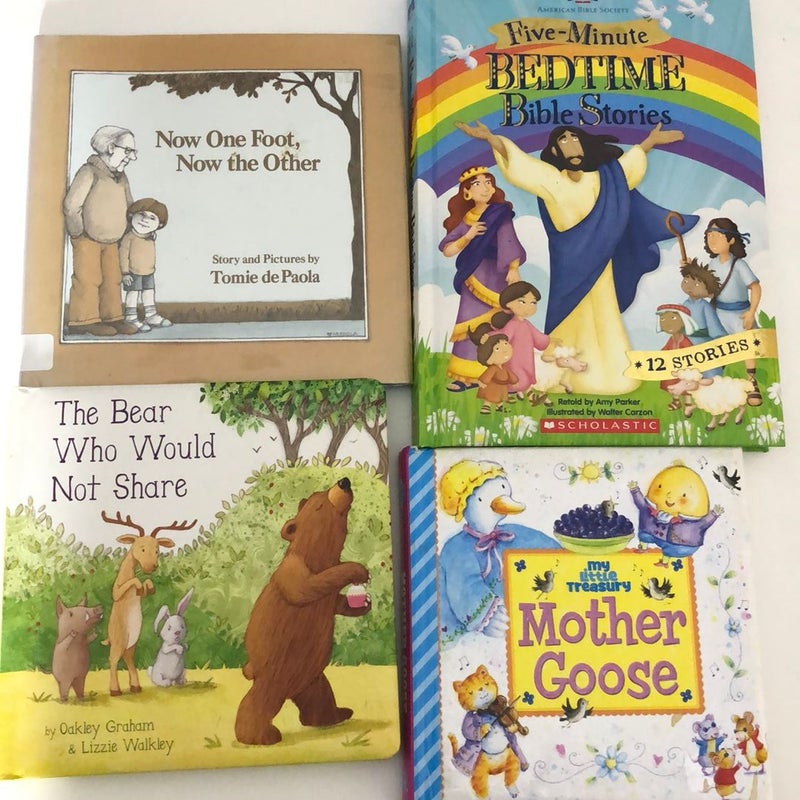 Set of 4 Kids books including - Five-Minute Bedtime Bible Stories