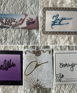 Various Fandom Author Signed Bookplates & Bookmark