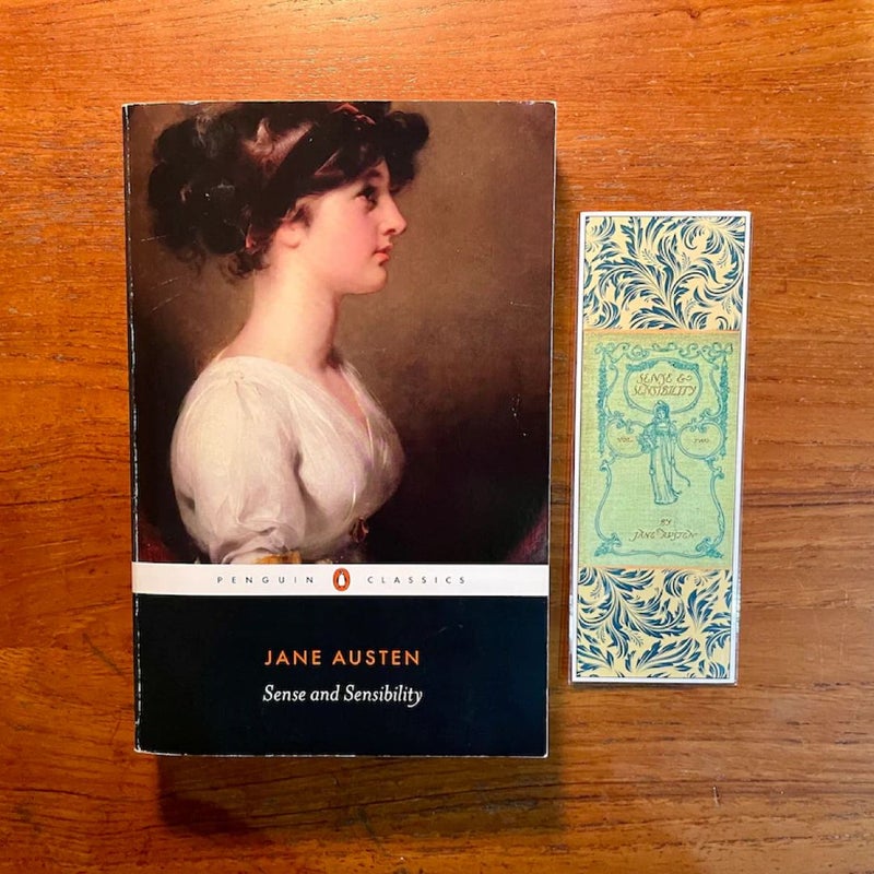 Sense and Sensibility by Jane Austen Penguin Classics UK Edition Softcover Book & Bookmark Set