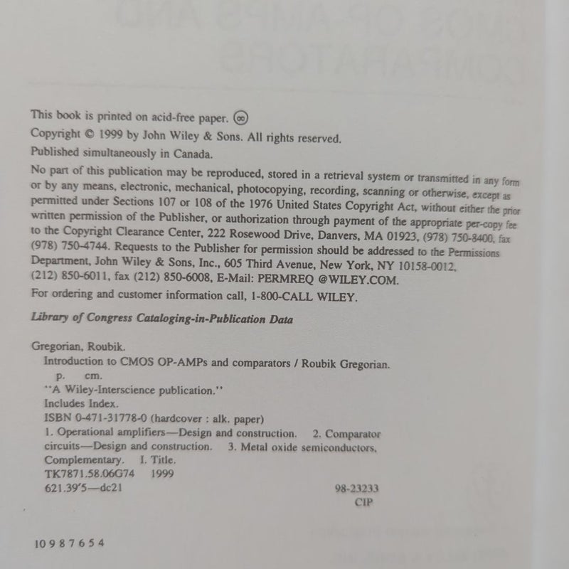 Introduction to CMOS OP-AMPs and Comparators