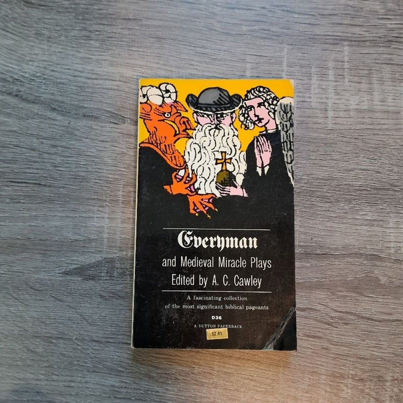 Everyman and Medieval Miracle Plays Edited by Cawley 1959 E.P. Dutton Paperback