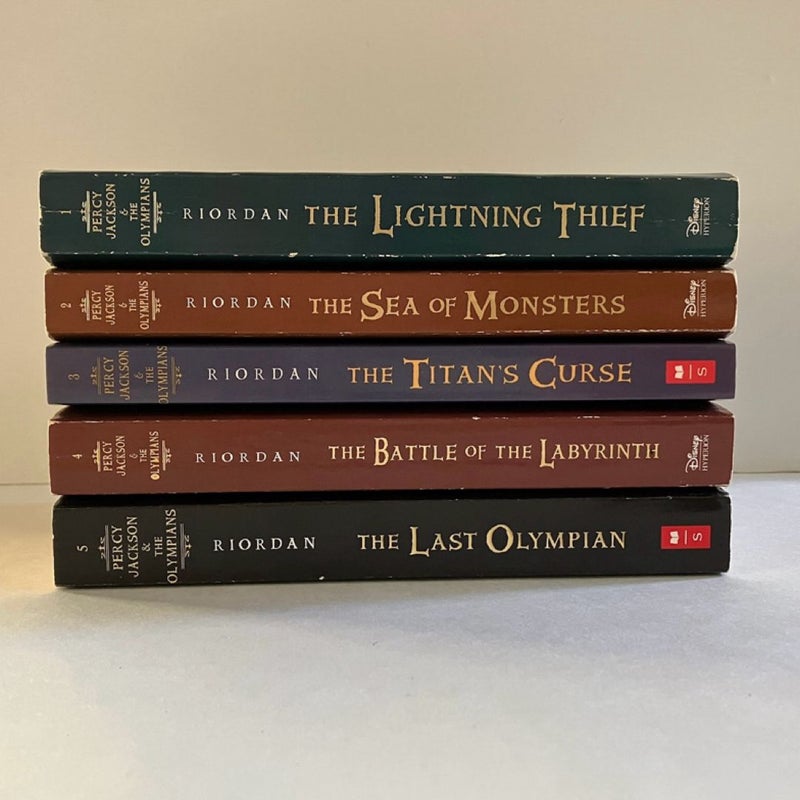 Percy Jackson and the Olympians: The Lightning Thief; The Sea of Monsters; The Titan’s Curse; The Battle of the Labyrinth; The Last Olympian