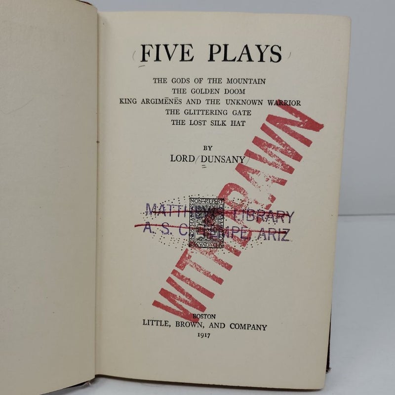 Five Plays (1918)