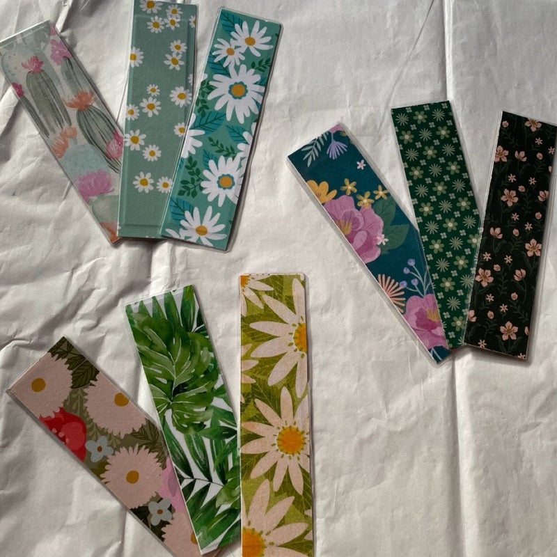 2 Handmade Laminated Bookmarks 