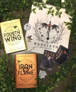 FairyLoot Exclusive Fourth Wing SIGNED by author & Iron Flame w/ Tote Bag, Tarot Cards & Stickers ‼️FLASH SALE‼️
