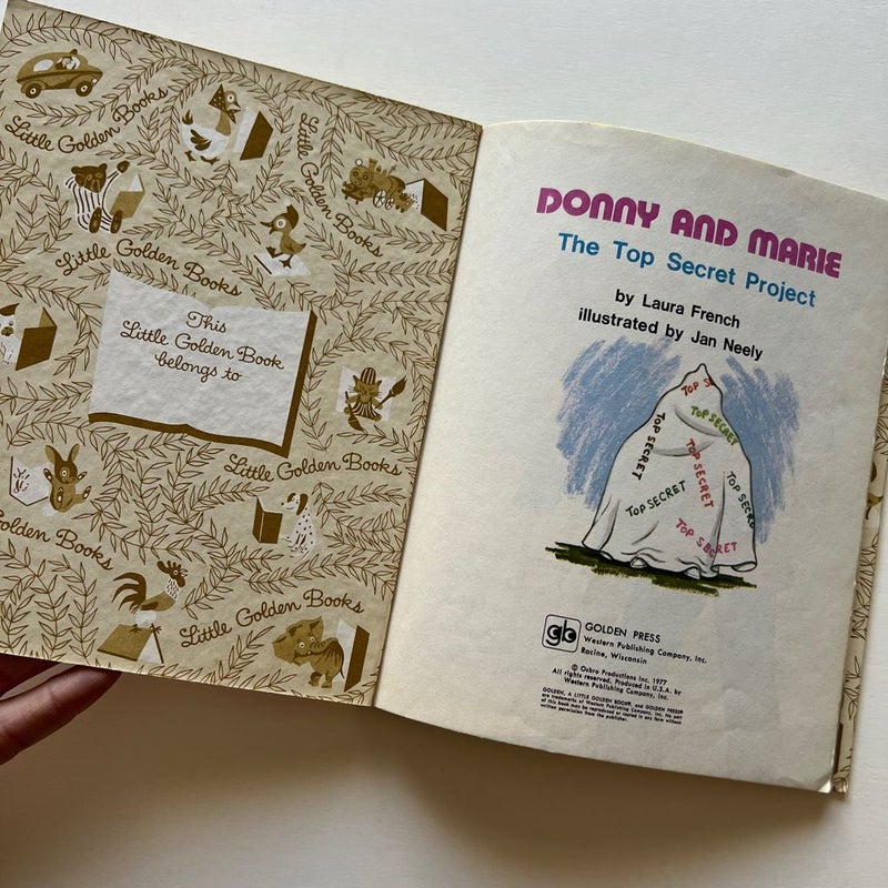 Vintage Little Golden Book: Donny & Marie: Top Secret Product Book 1977