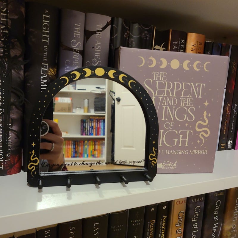 Bookish box Hanging Mirror inspired by Serpent and the Wings of Night