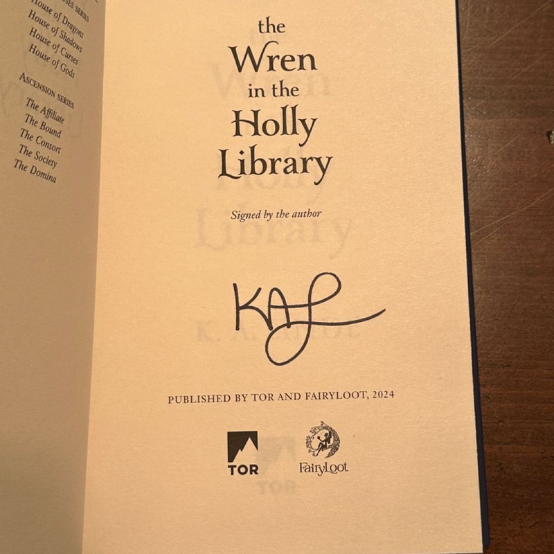 The Wren in the Holly Library - Signed by Author - Fairyloot Romantasy Special Edition