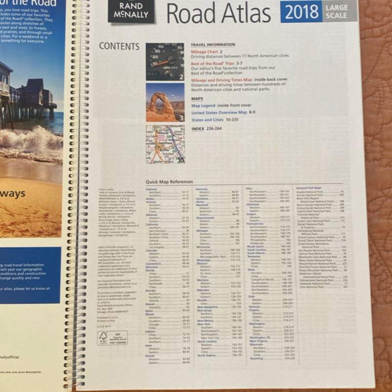 2018 Road Atlas Large Scale