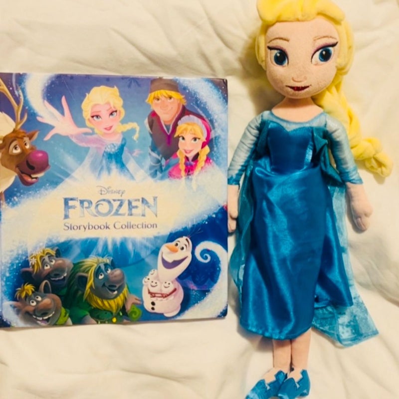 Disney Frozen Storybook Collection & Elsa Plush Book Buddy Set