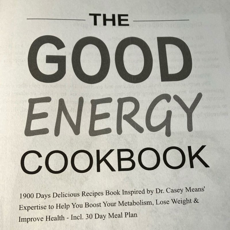 The Good Energy Cookbook