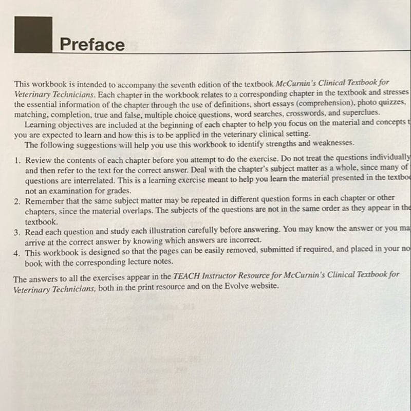 Workbook for Mccurnin's Clinical Textbook for Veterinary Technicians