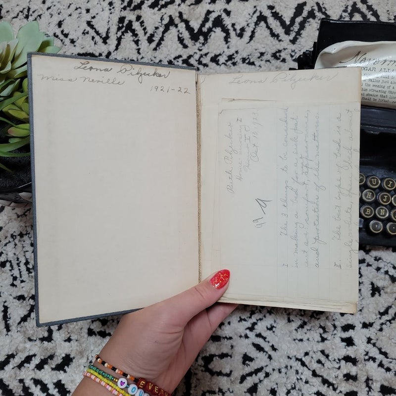 Antique Vintage Book (1920s Handwritten)