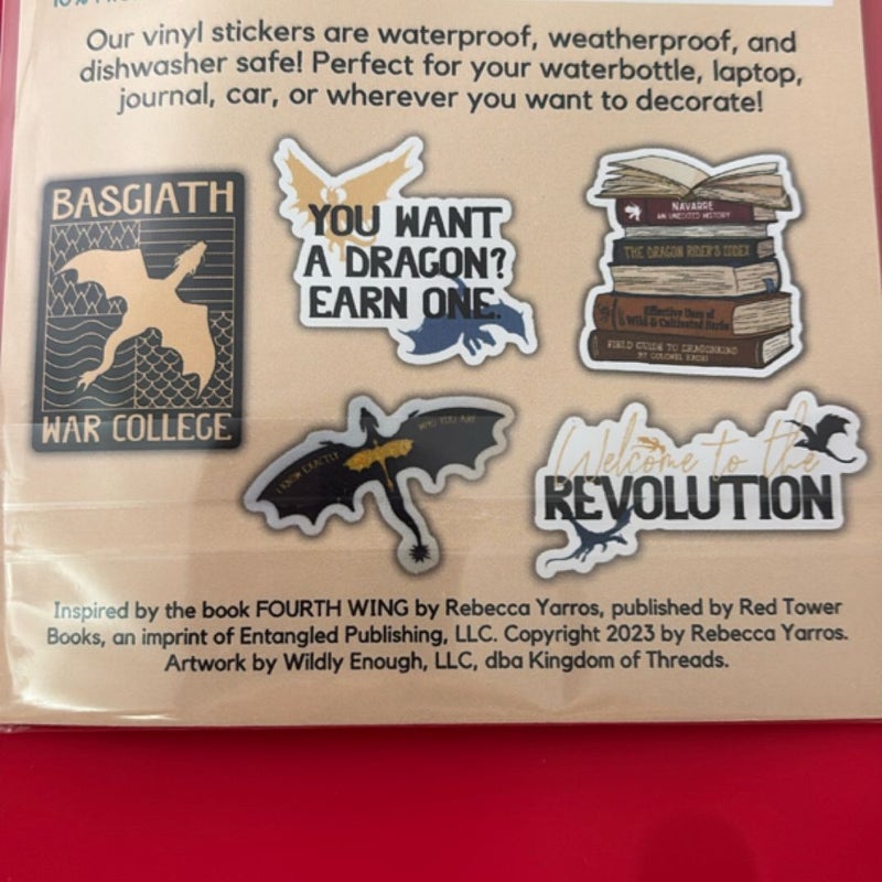 Fourth Wing Vinyl sticker pack