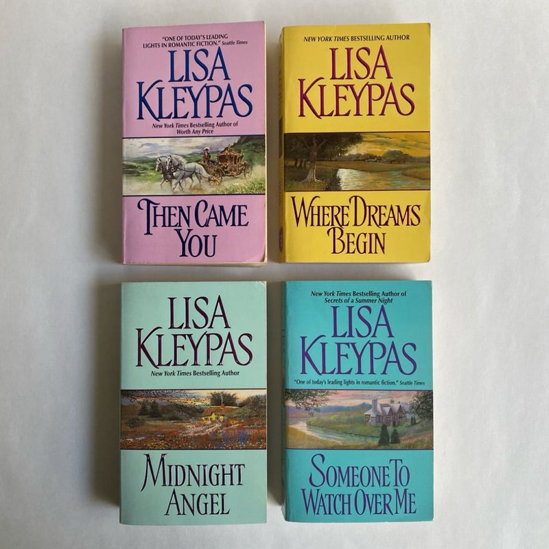 Then Came You; Where Dreams Begin; Midnight Angel; Someone to Watch Over Me; Lisa Kleypas Lot/Bundle of 4 Discrete Covers