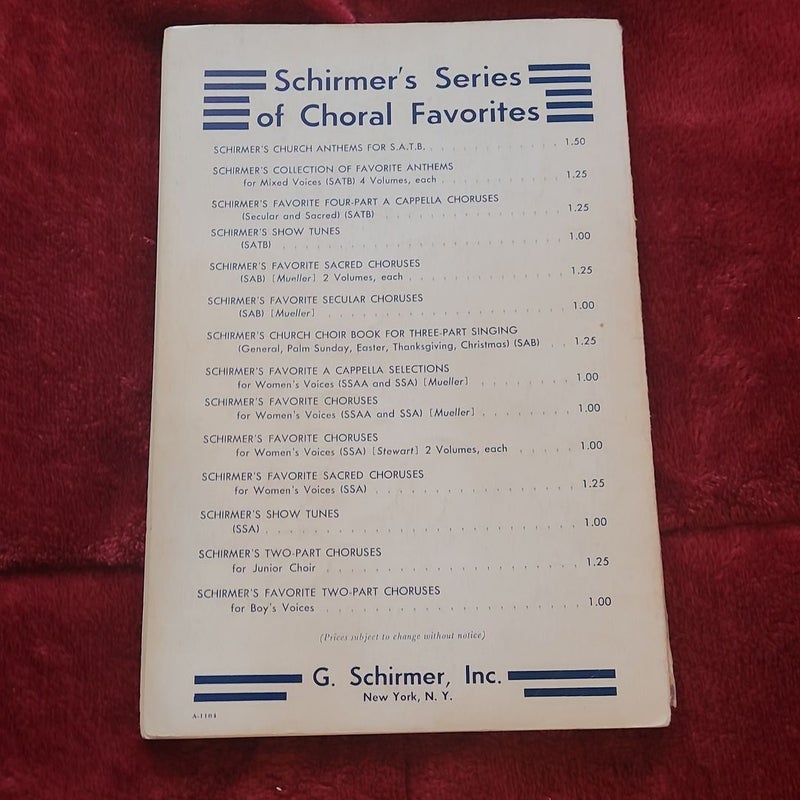 Church choir book for three part singing