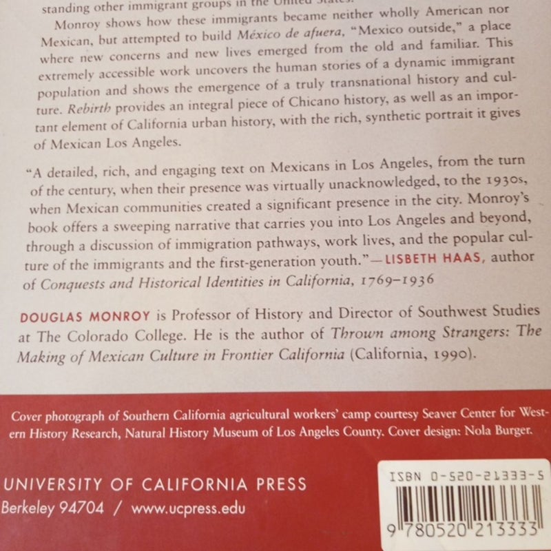 Rebirth..Mexican Los Angeles From the Great Migration to the Great Depression 