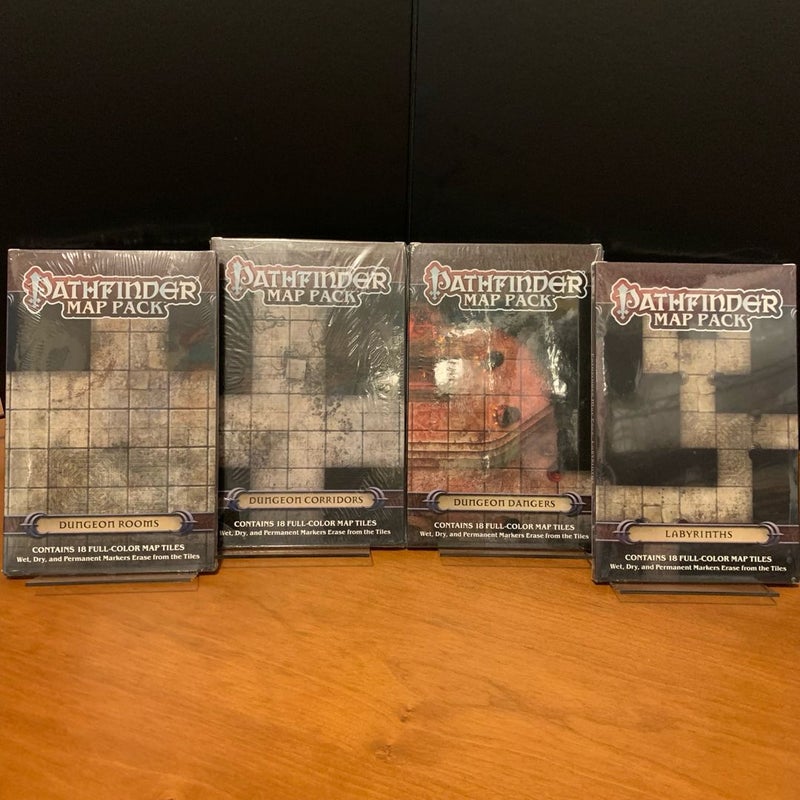 Pathfinder Map Pack Lot: Dungeon Rooms, Corridors, Dangers, Labyrinth, NEW