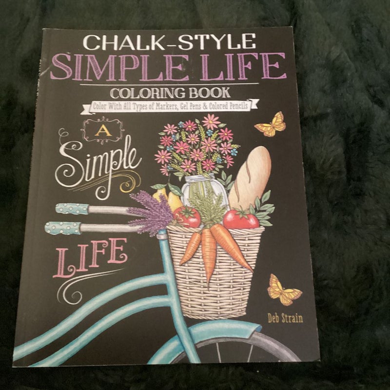 Chalk-Style Simple Life Coloring Book
