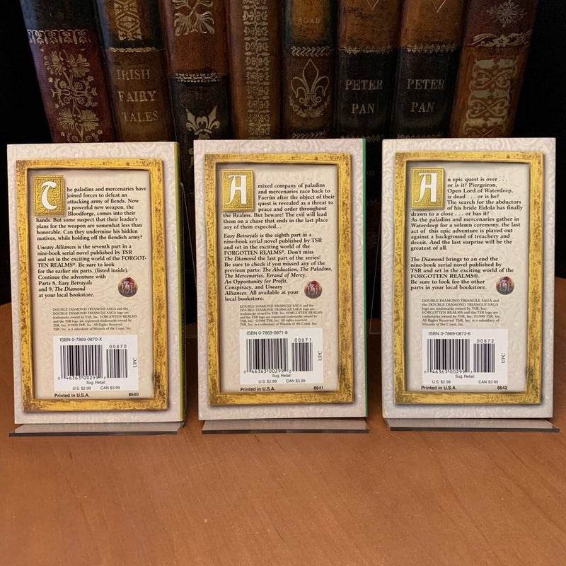 Complete Double Diamond Triangle Saga 1-9: The Abduction, The Paladins, The Mercanaries, Errand of Mercy, An Oppertunity for Profit, Conspiracy, Uneasy Alliances, Easy Betrayals, The Diamond, All First Edition First Printing