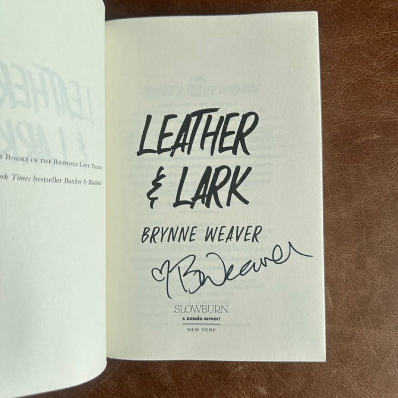 Butcher and blackbird and leather and lark signed