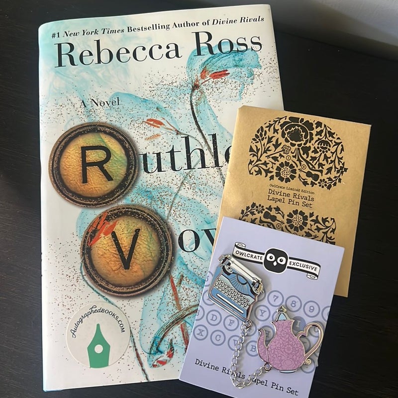 Ruthless Vows Signed Hardcover with OwlCrate limited edition lapel pin