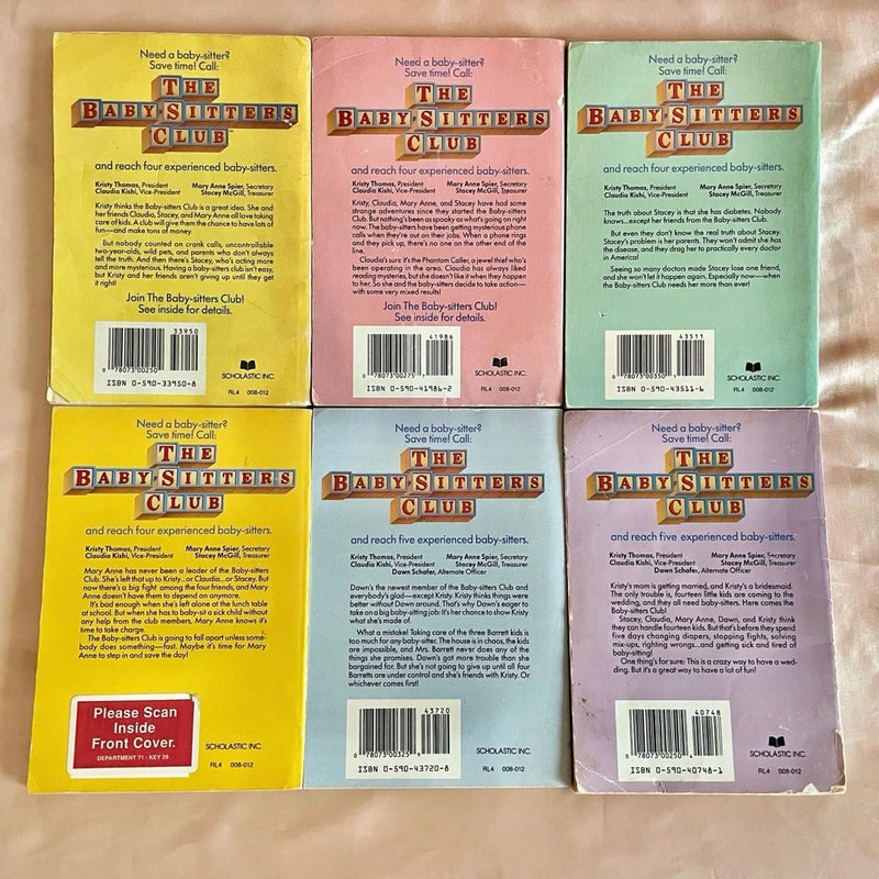 Set of 6 Babysitters Club Books (Series 1-6)