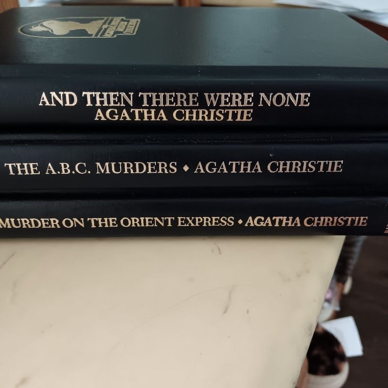 Agatha Christie, Set of 3 Leatherbound classics