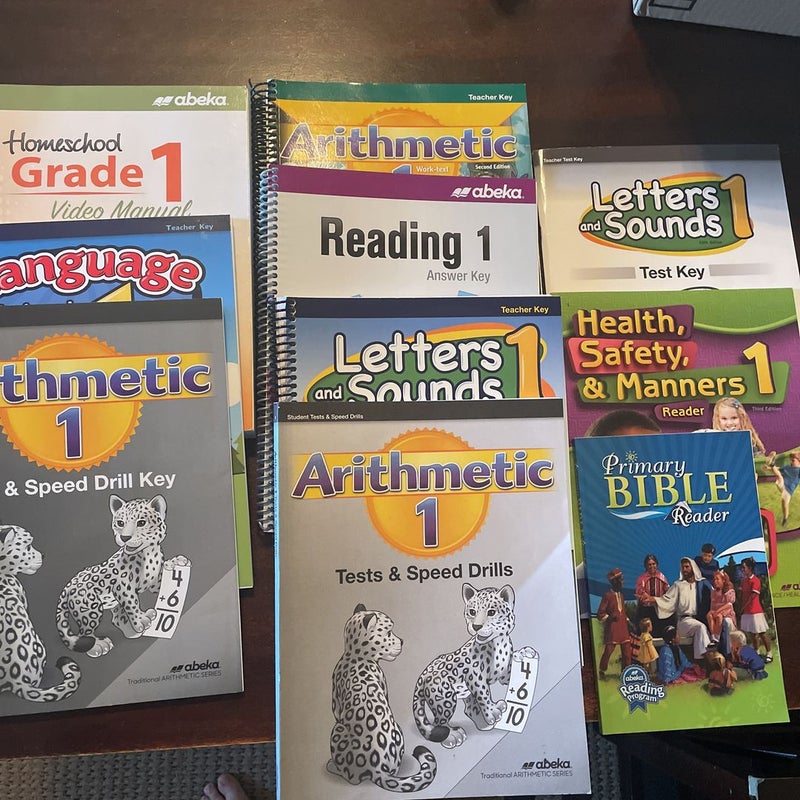 abeka 1st Grade teacher key/ video manual  arithmetic test & speed drill workbook