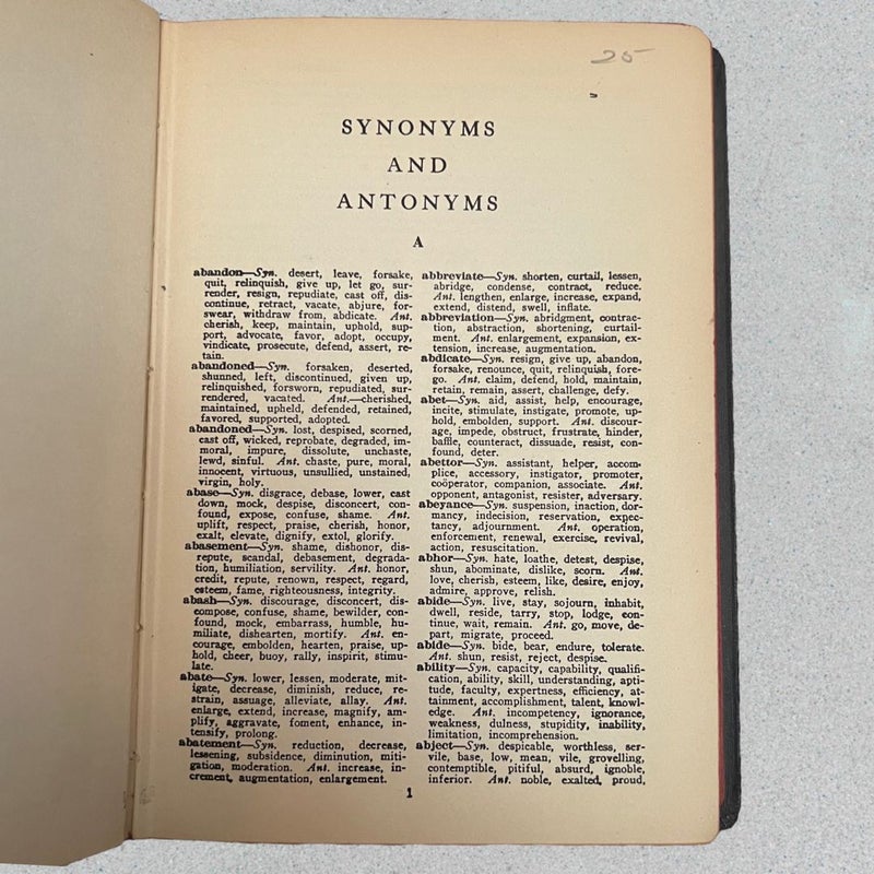 A Dictionary of Synonyms and Antonyms 1938