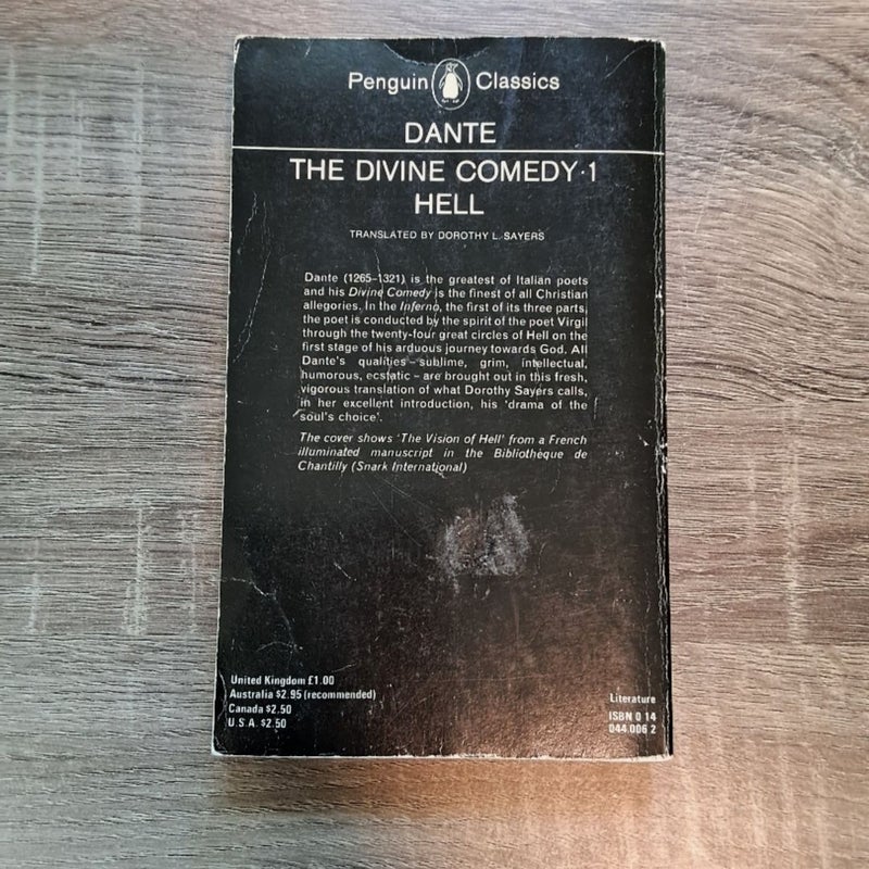 The Divine Comedy Dante's Inferno Part 1 Hell 1978 Penguin Paperback