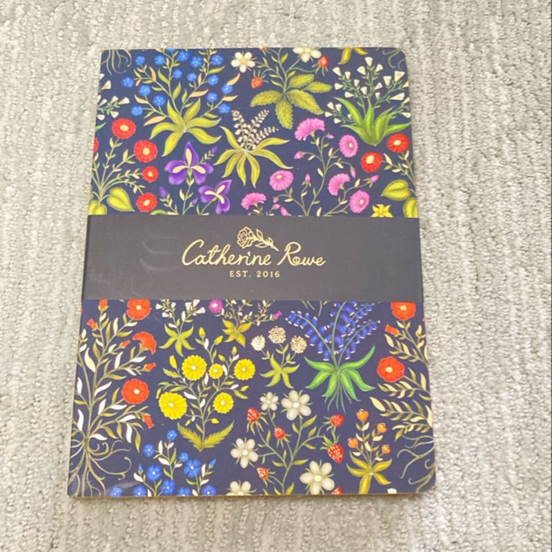 Floral lined blank A5 notebookw